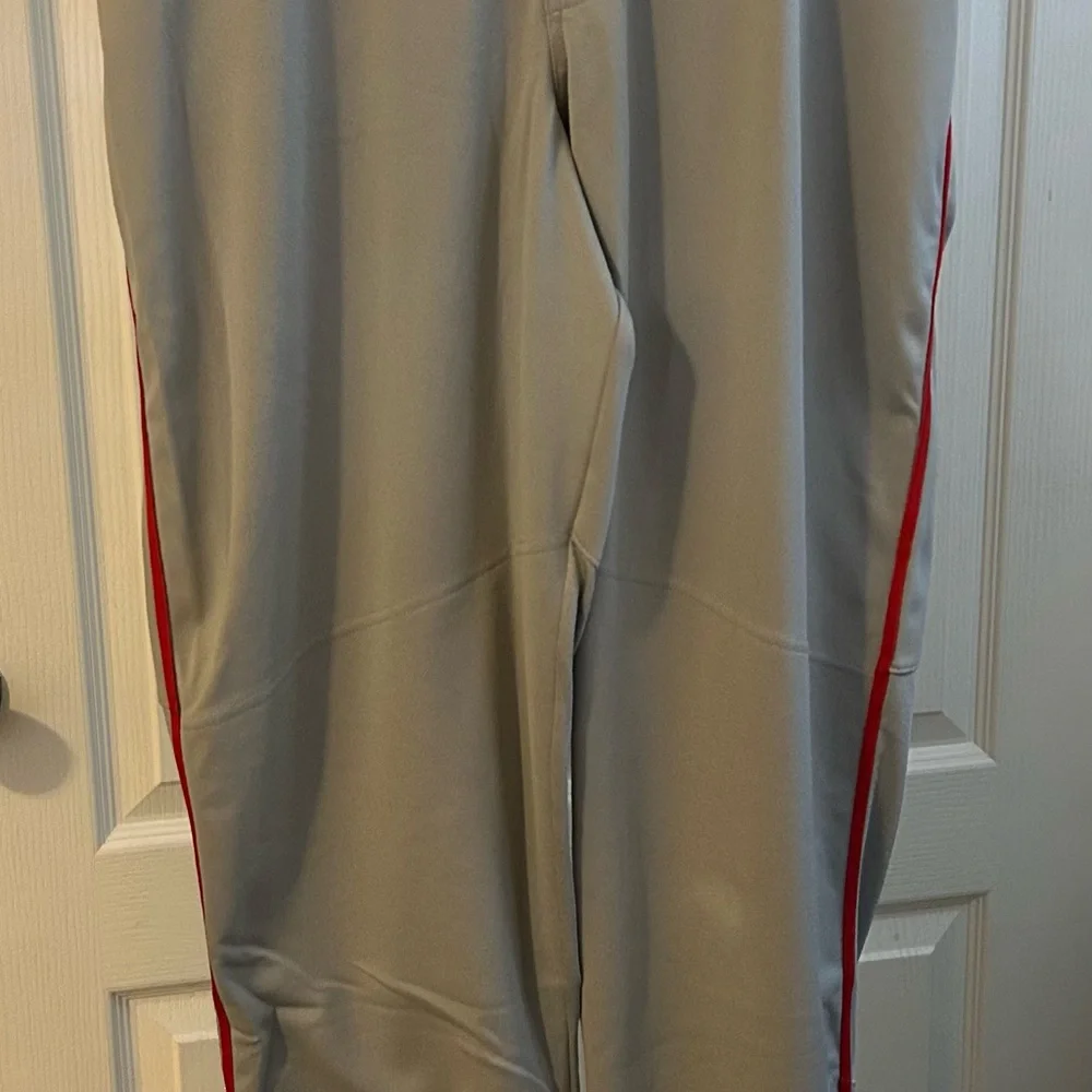 Nike Gray and Red‎ Dress Pants with Sporty Stripe